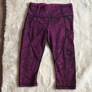 Lululemon Athletica Purple Paisley Capris